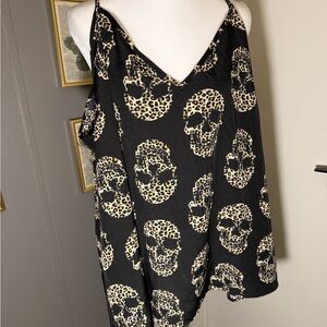 Chic Leopard Skull Print Cami Top